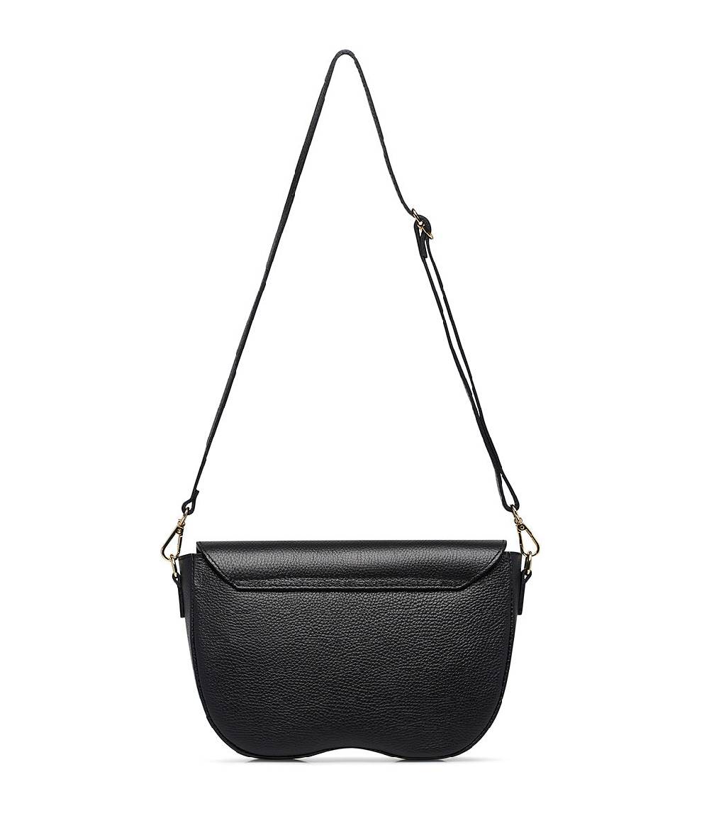 Loriblu Borsa A Tracolla In Pelle Nera Testurizzata