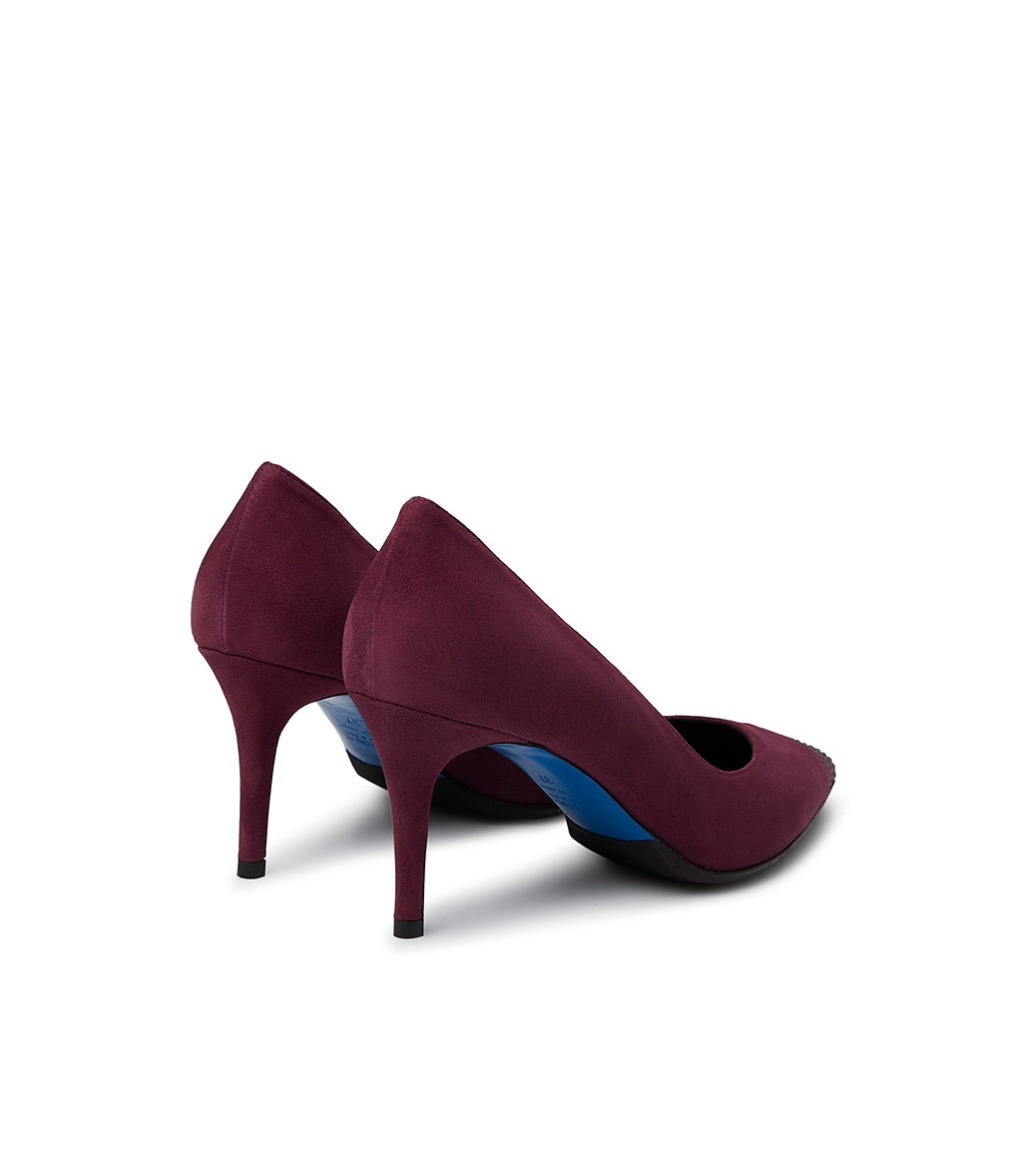 Loriblu Décolleté In Camoscio Borgogna Con Cristalli