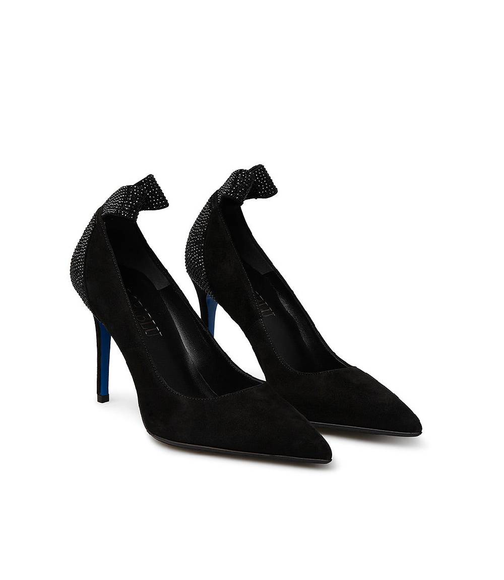 Loriblu Décolleté In Camoscio Con Fiocco E Micro Cristalli