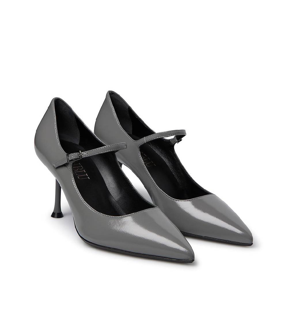 Loriblu Decollete In Pelle Lucida Grigio Con Cinturino