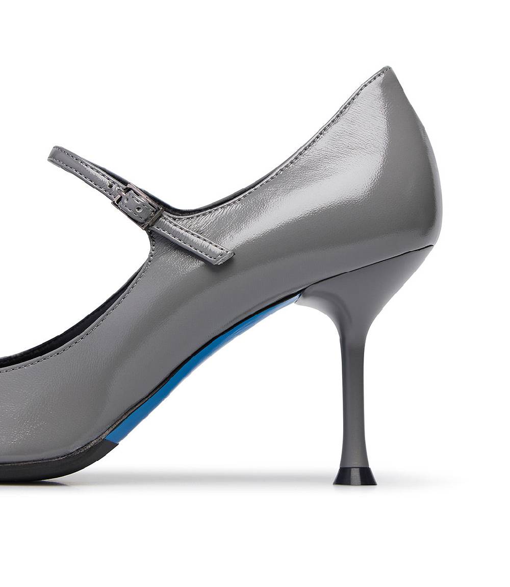 Loriblu Decollete In Pelle Lucida Grigio Con Cinturino