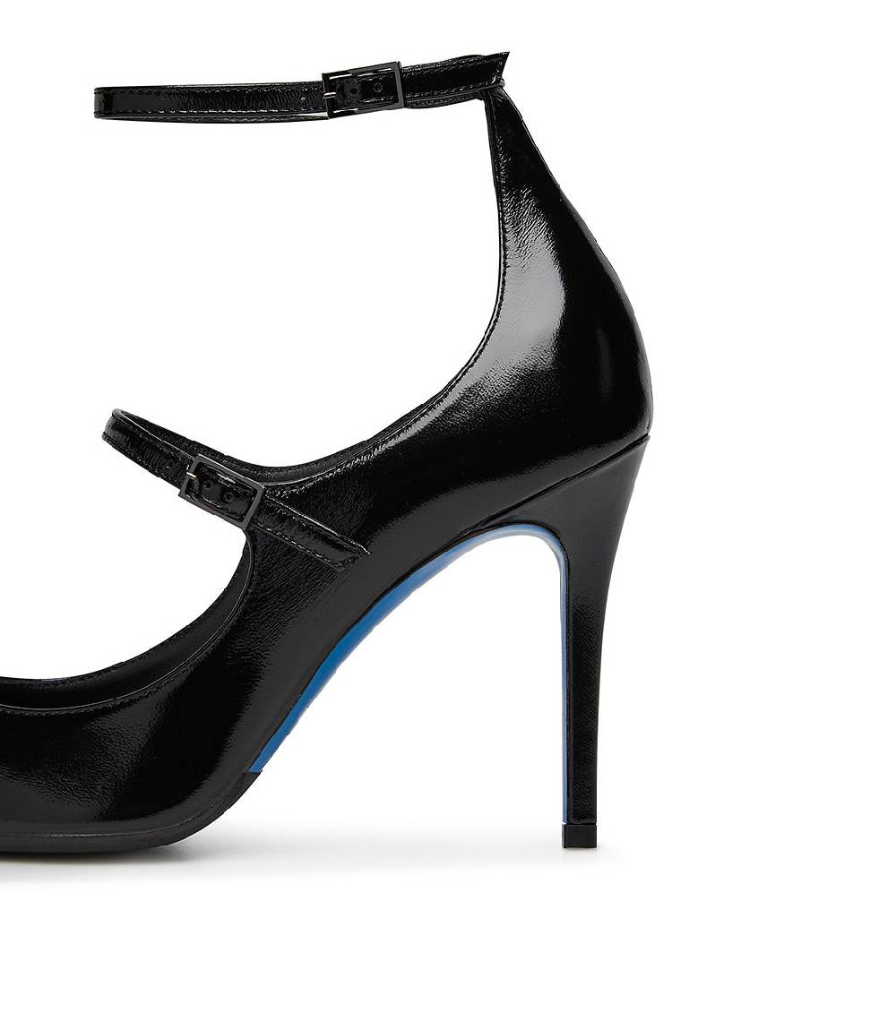 Loriblu Decollete In Pelle Lucida Nero Con Cinturini