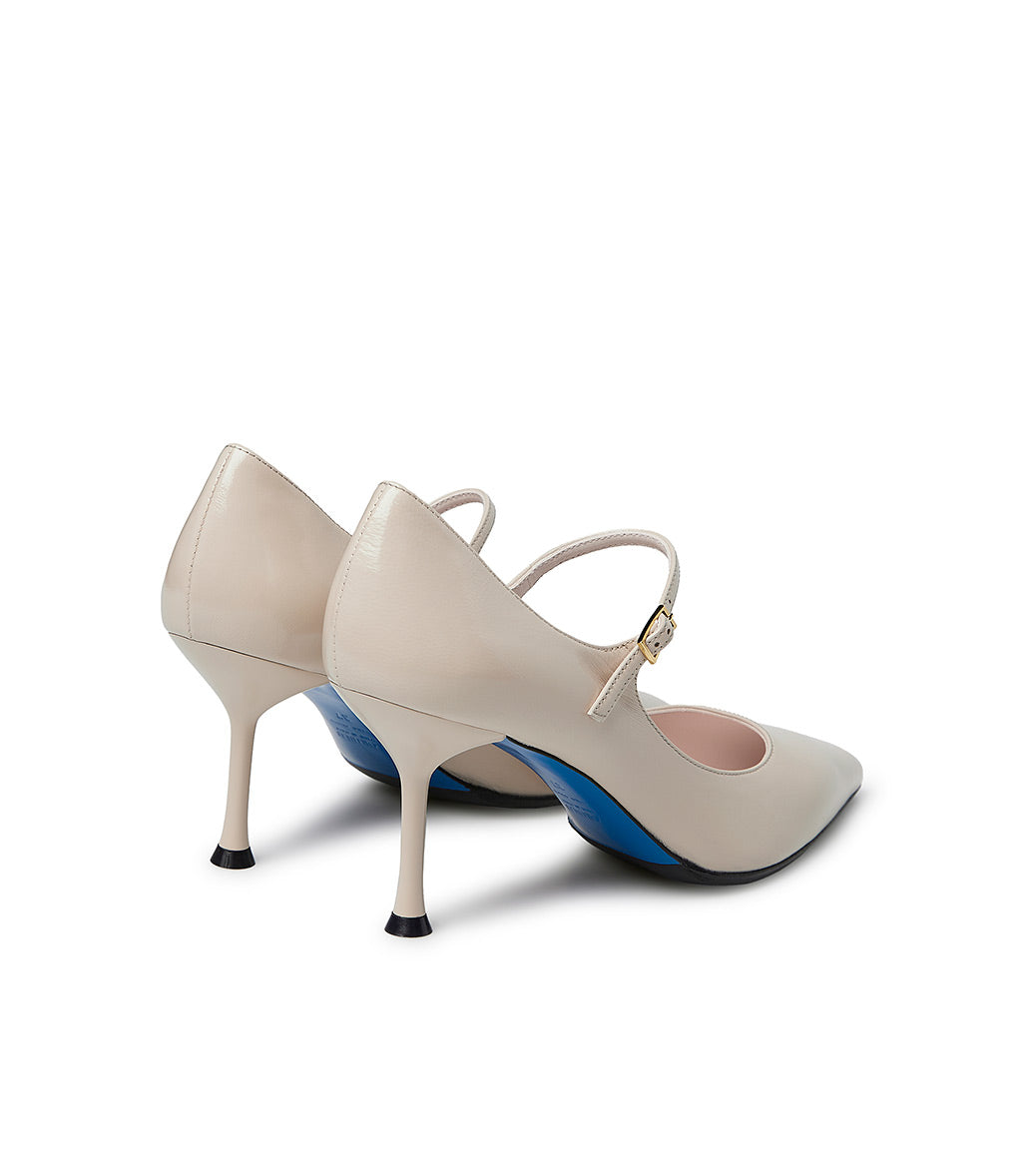 Loriblu Decollete In Pelle Lucida Sabbia Con Cinturino