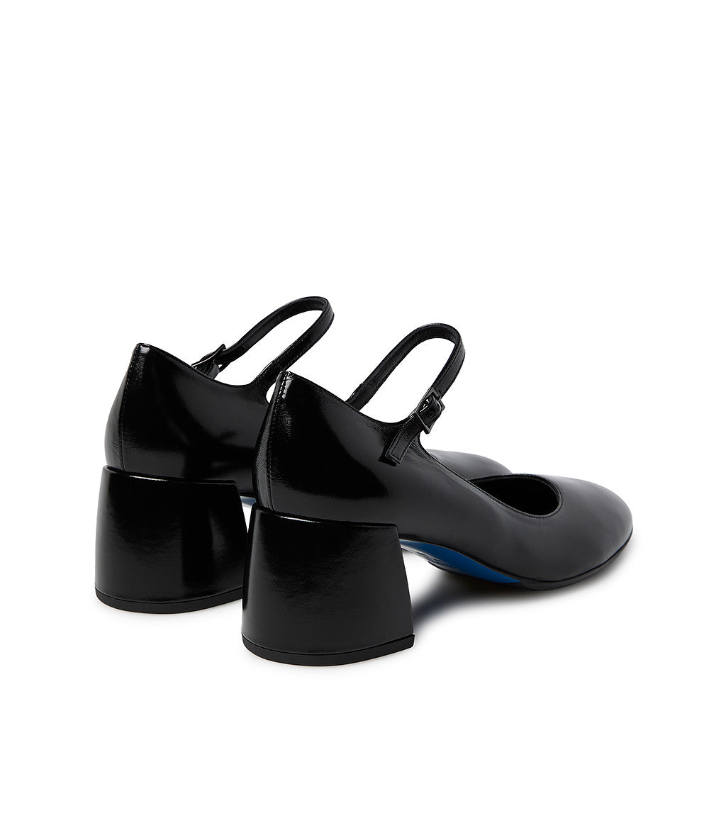 Loriblu Décolleté Mary Jane In Pelle Lucida Nera Con Cinturino