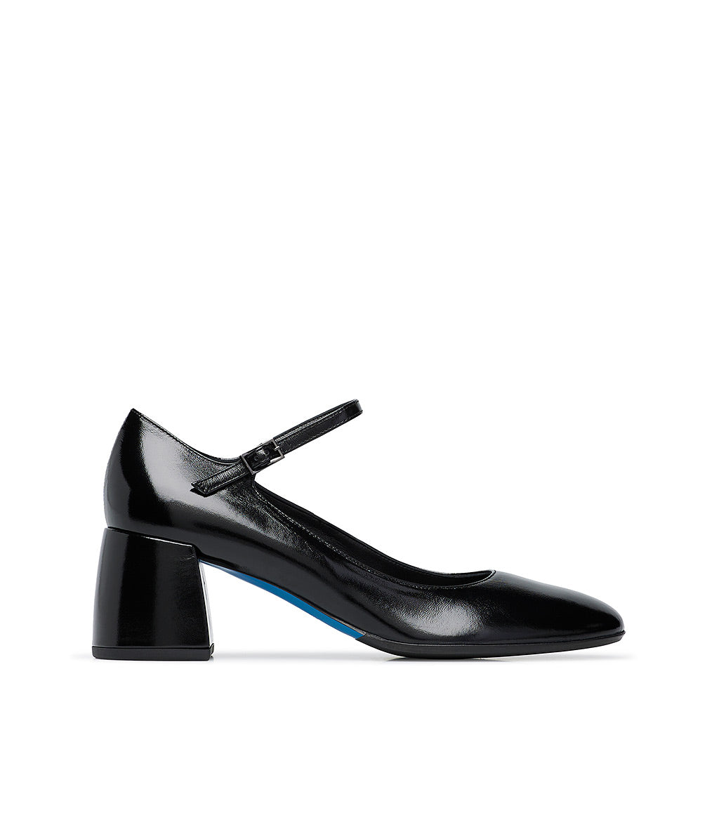 Loriblu Décolleté Mary Jane in pelle lucida nera con cinturino