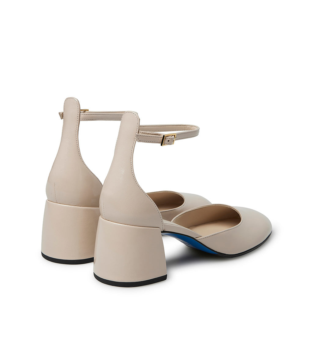 Loriblu Décolleté Mary Jane In Pelle Lucida Sabbia Con Cinturino