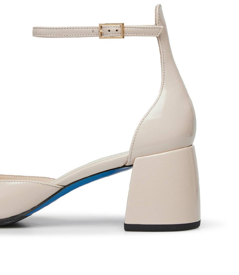 Loriblu Décolleté Mary Jane In Pelle Lucida Sabbia Con Cinturino