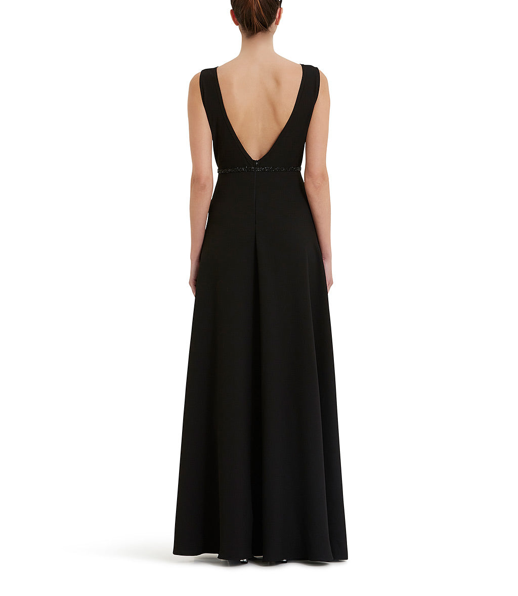 Loriblu Abito Nero Lungo Con Cristalli