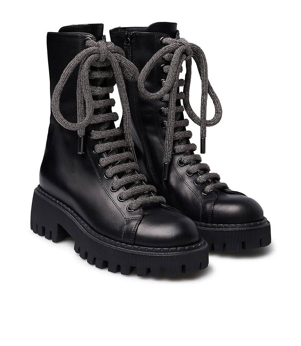 Loriblu Anfibi In Pelle Nera