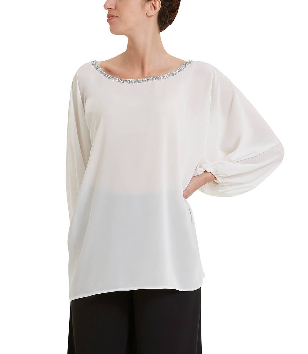 Loriblu Blusa Georgette Bianca