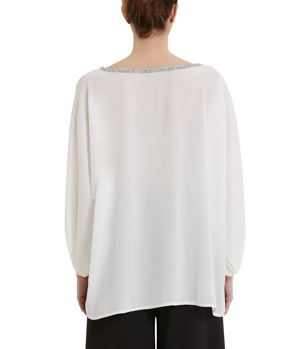 Loriblu Blusa Georgette Bianca