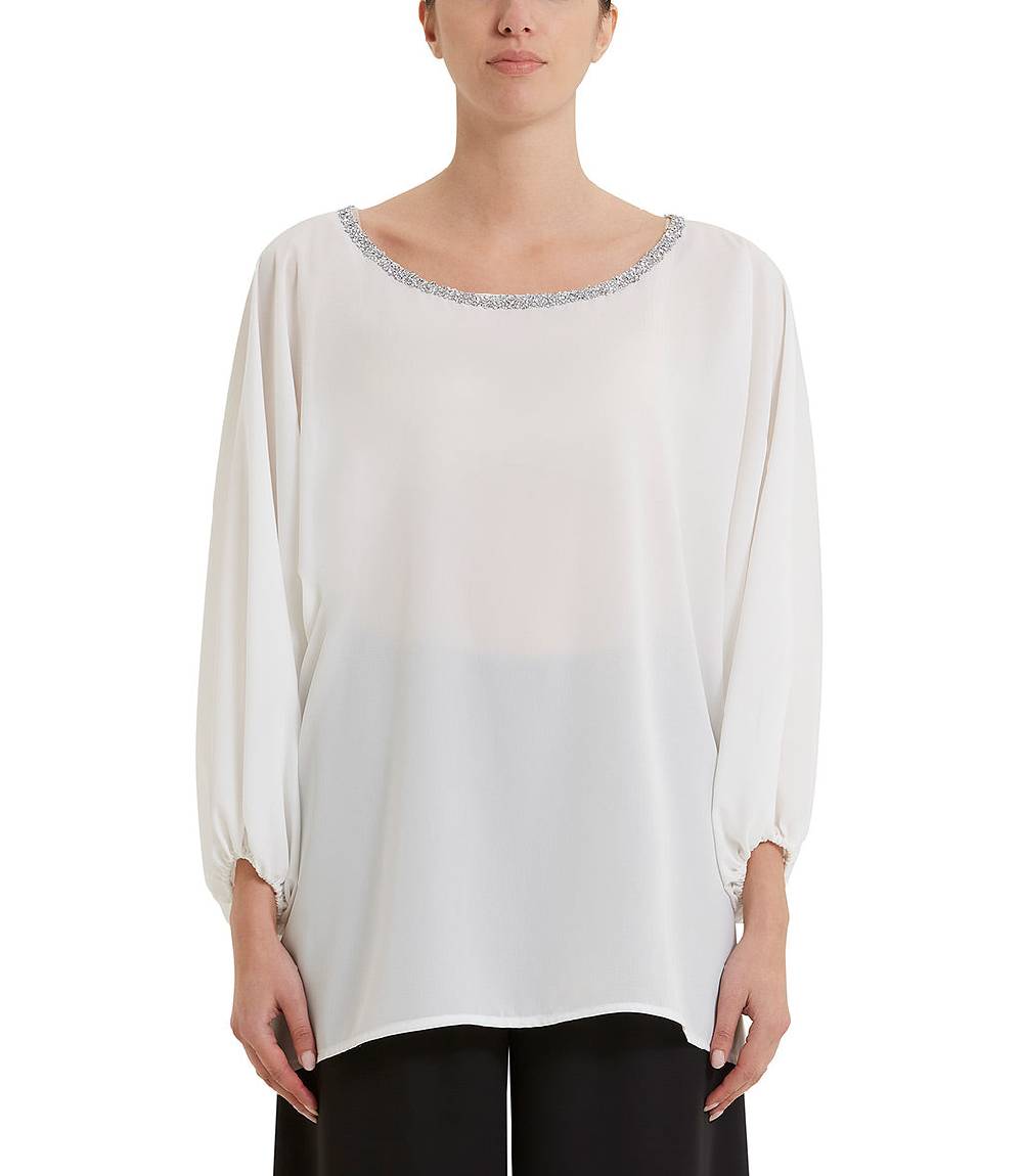 Loriblu Blusa georgette bianca