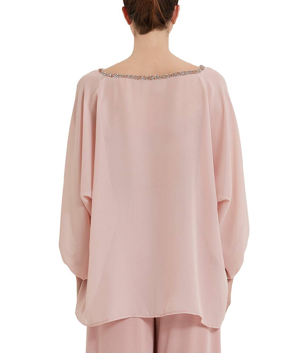 Loriblu Blusa Georgette Rosa Cipria