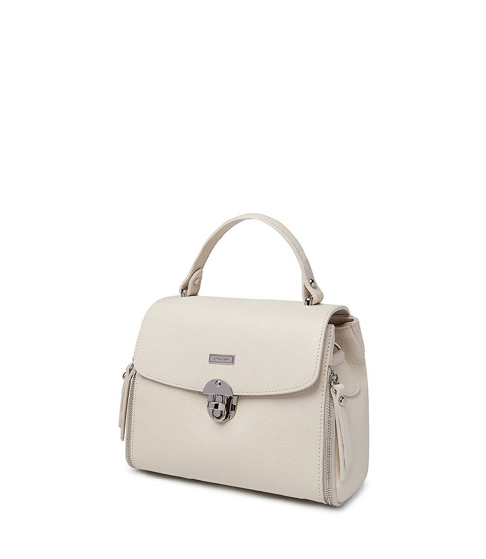 Loriblu Borsa A Mano Beige In Pelle Martellata