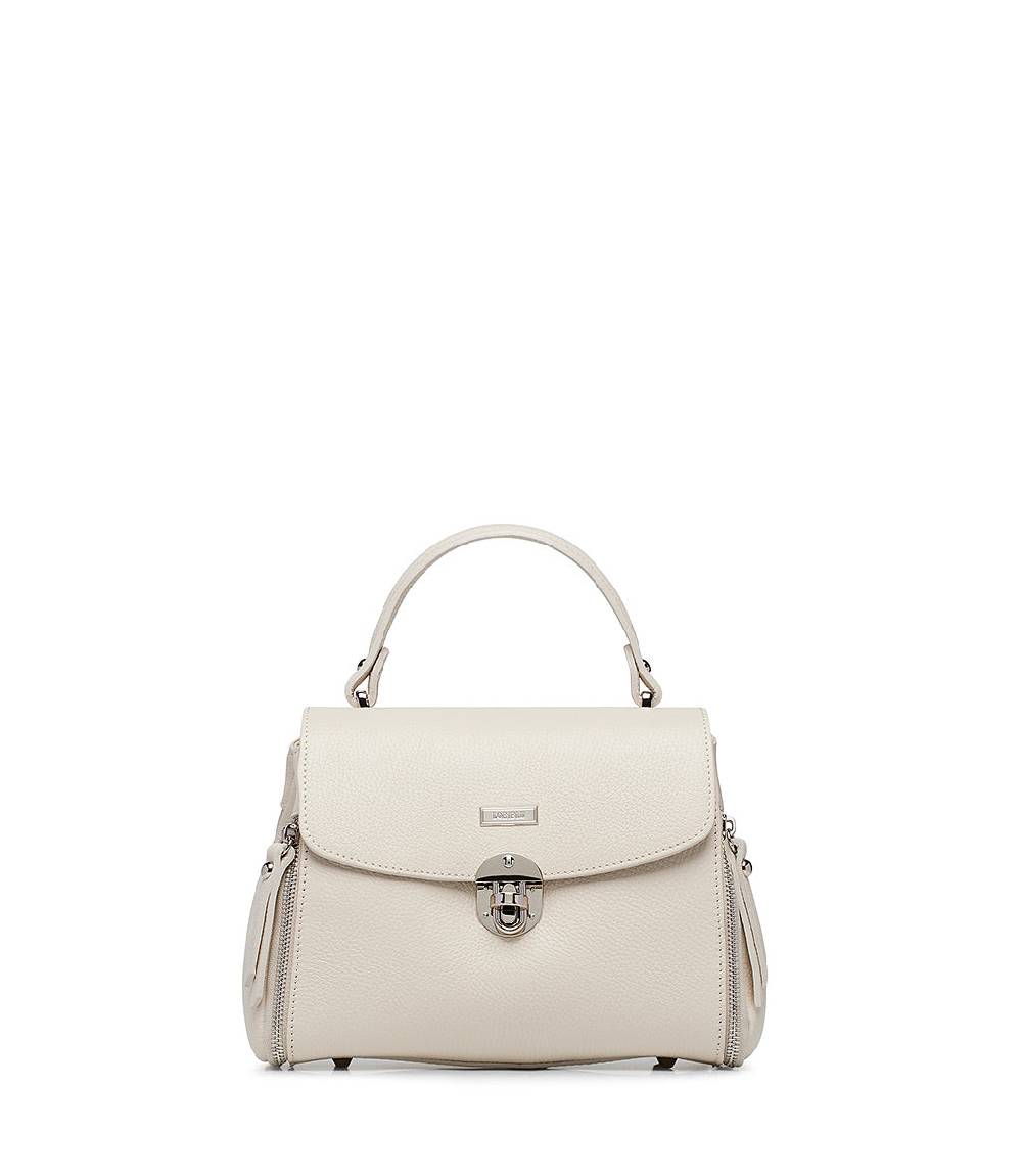 Loriblu Borsa a mano beige in pelle martellata