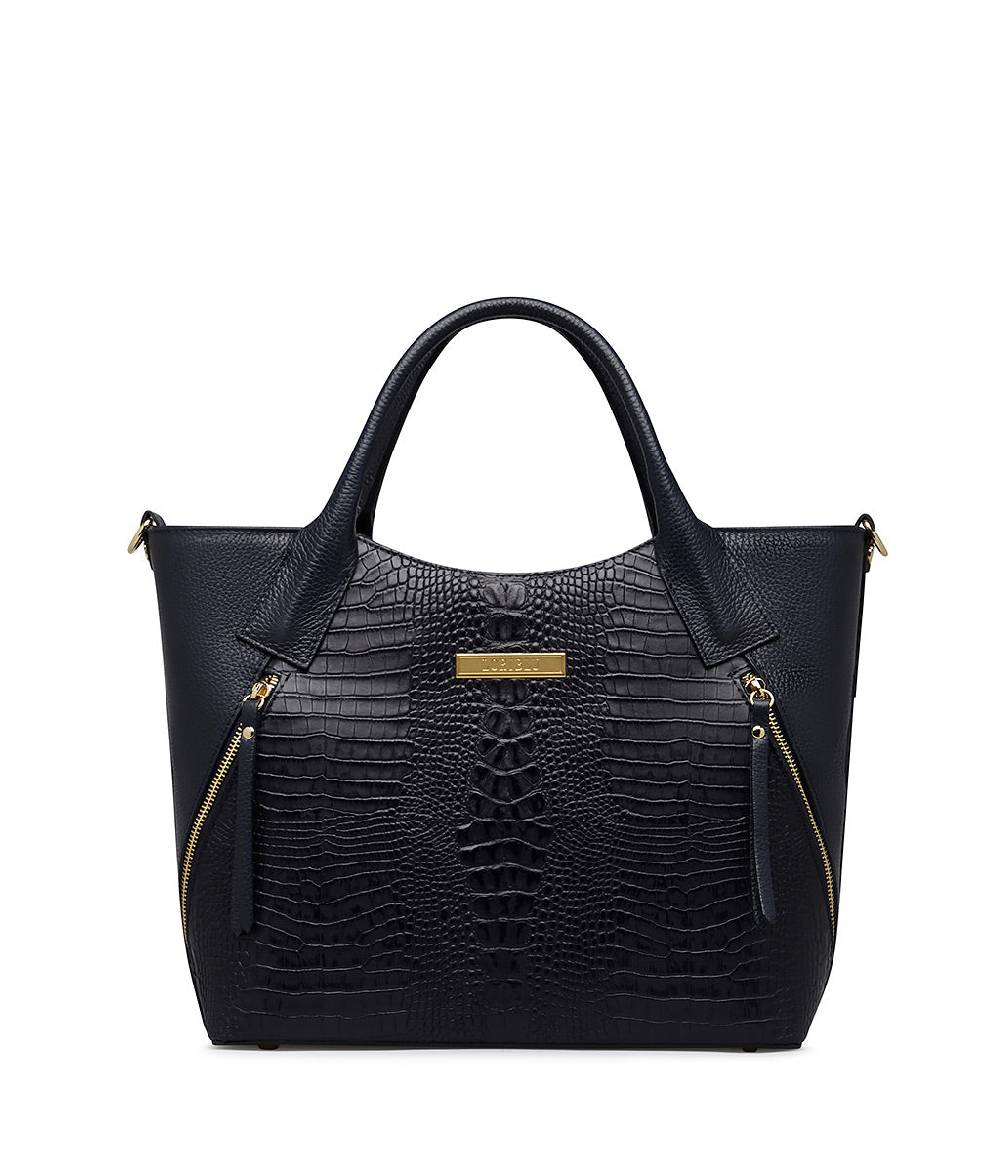 Loriblu Borsa tote blu notte in pelle stampata