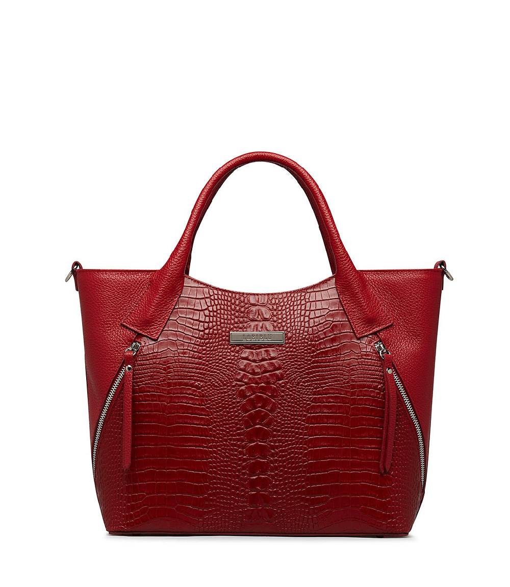 Loriblu Borsa tote bordeaux in pelle stampata
