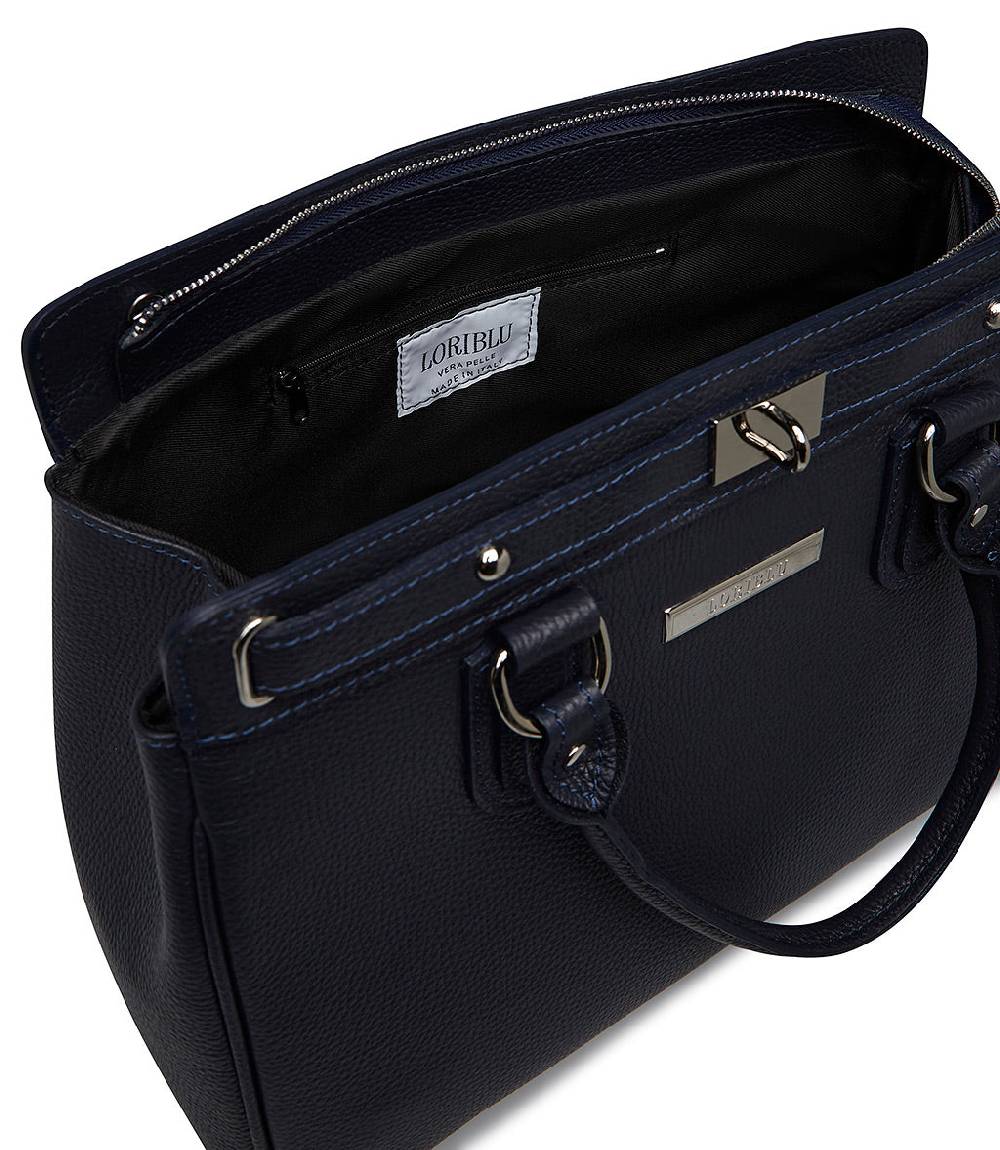 Loriblu Borsa Tote In Pelle Testurizzata Blu
