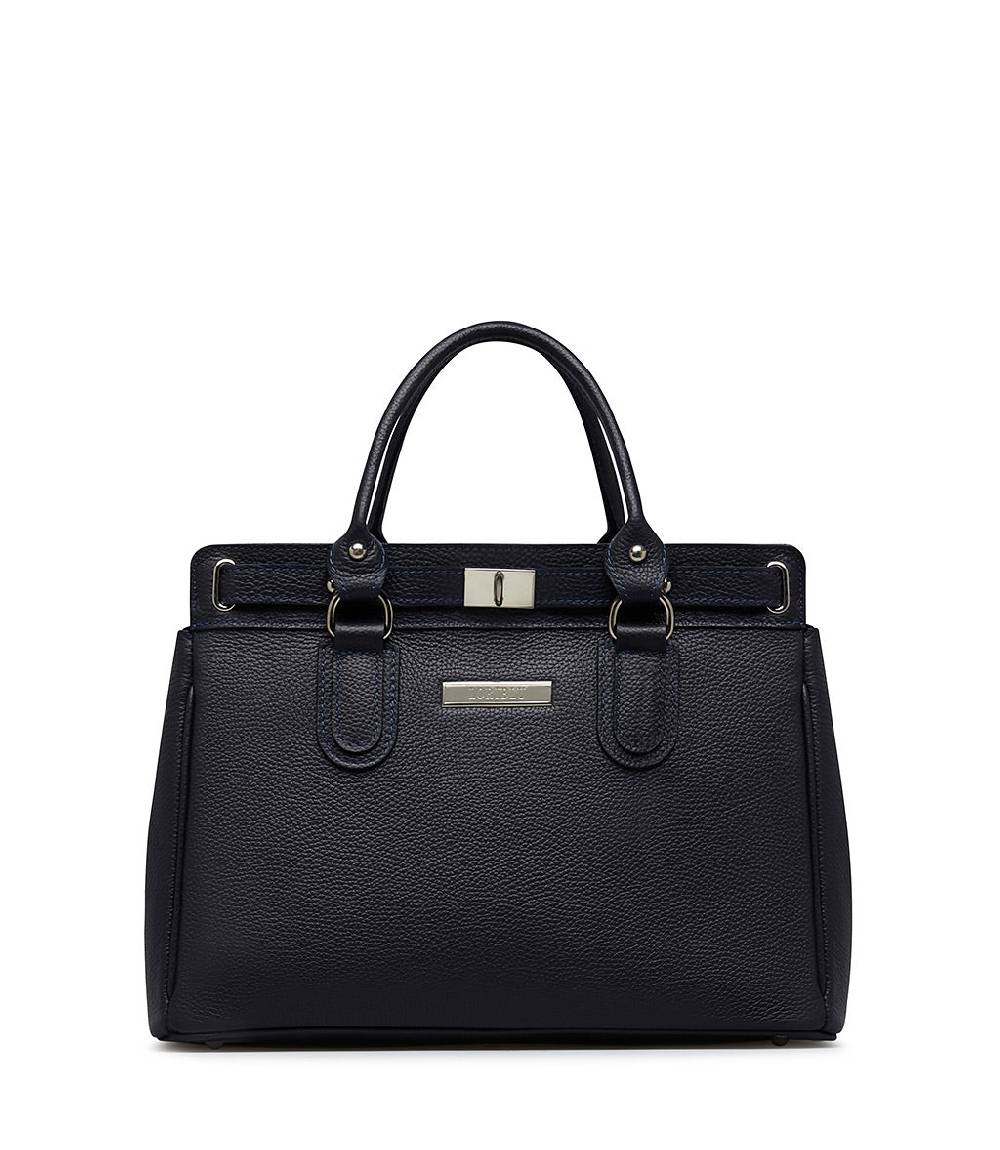 Loriblu Borsa tote in pelle testurizzata blu