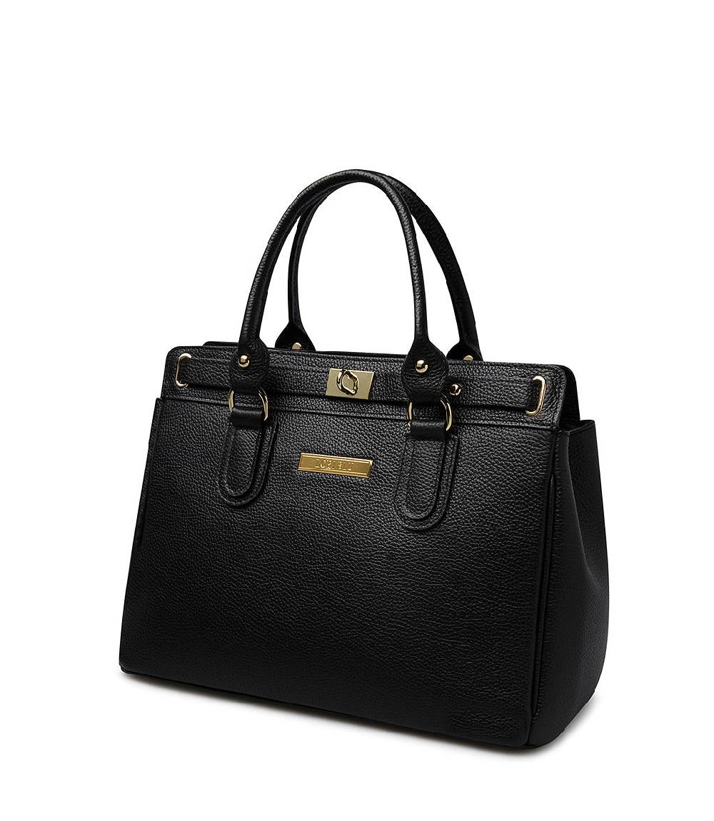 Loriblu Borsa Tote In Pelle Testurizzata Nera