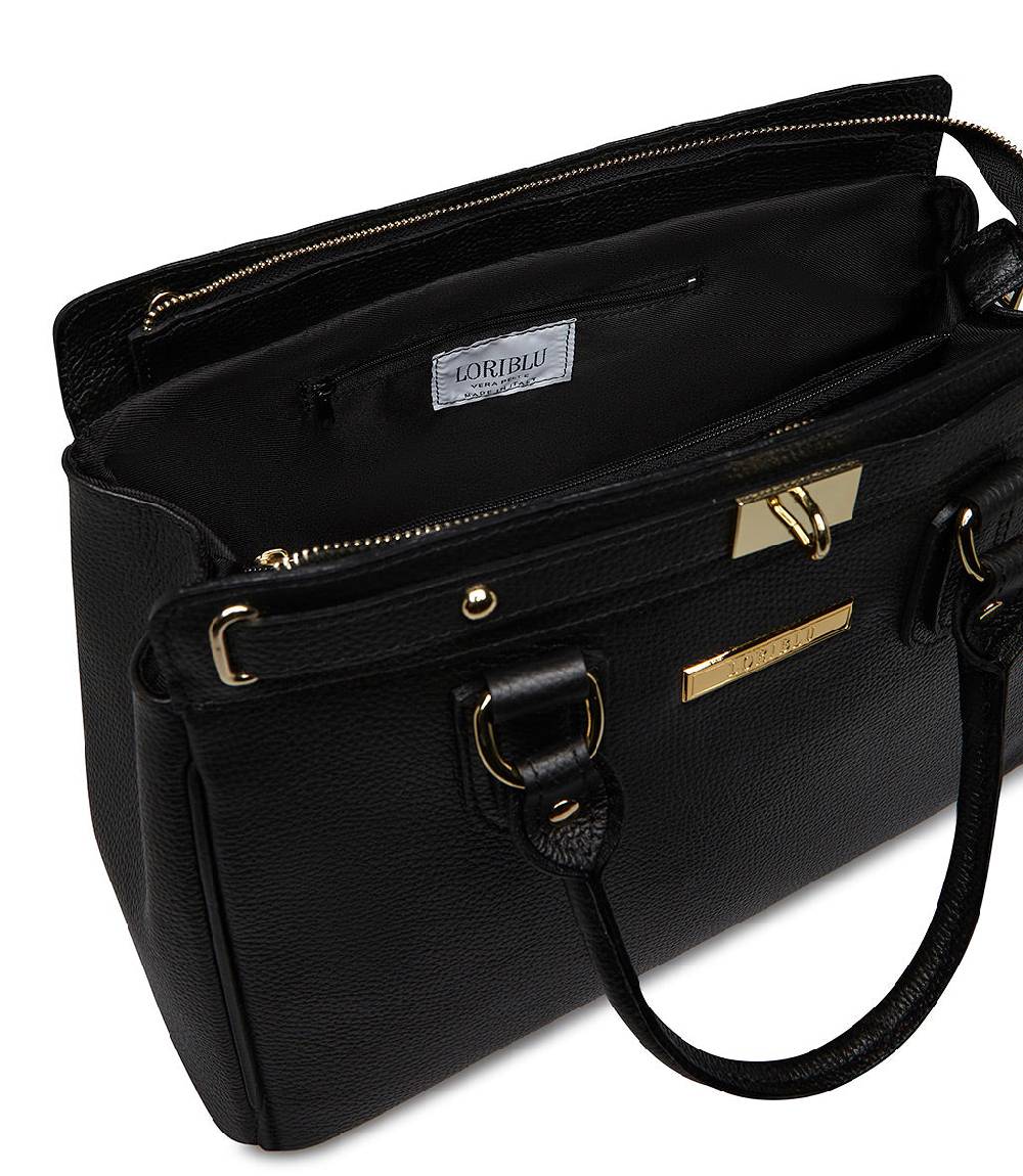 Loriblu Borsa Tote In Pelle Testurizzata Nera