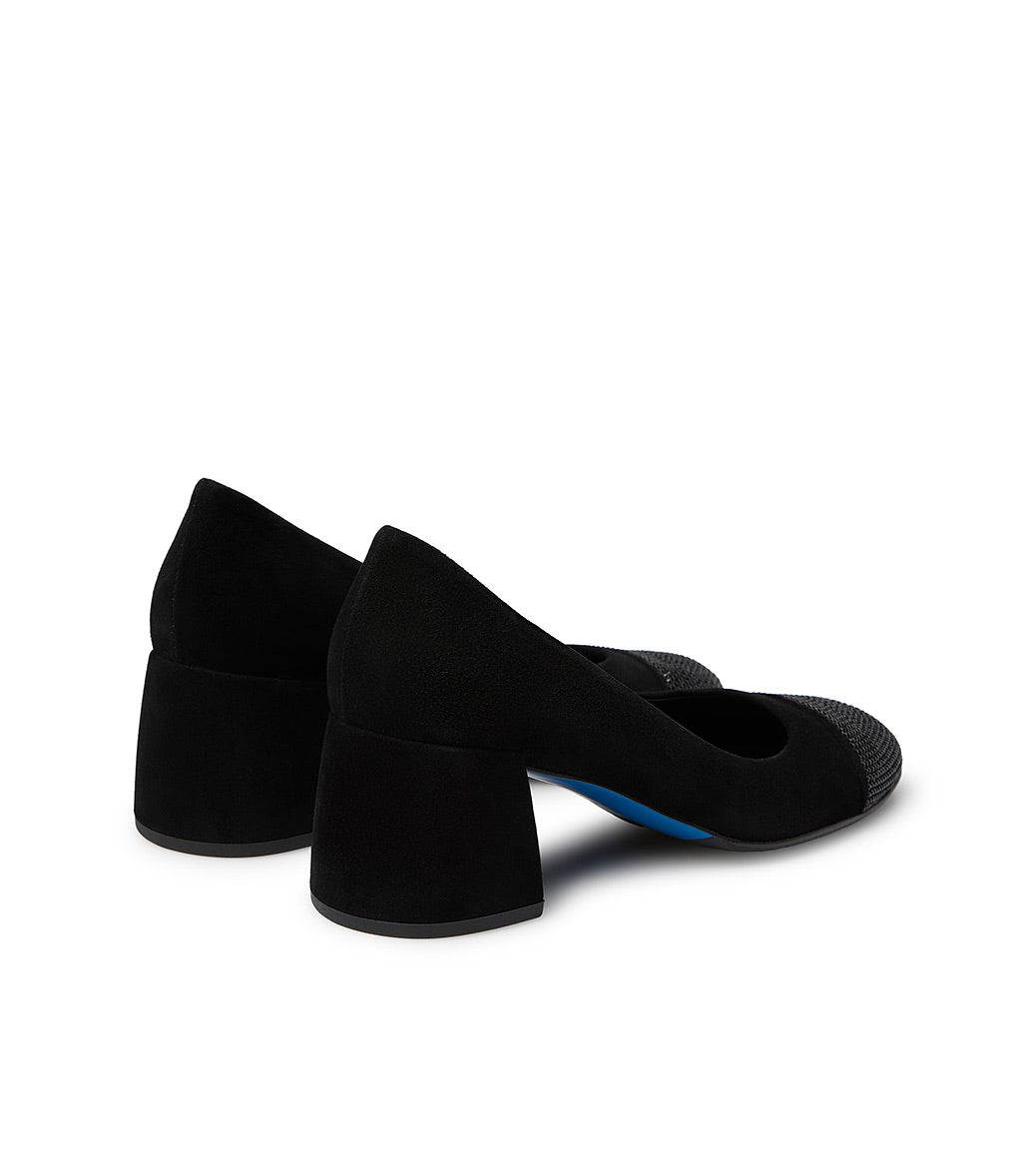 Loriblu Décolleté In Camoscio Nero Con Cristalli