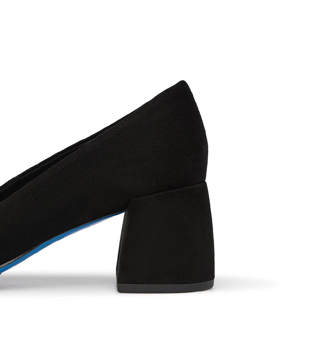 Loriblu Décolleté In Camoscio Nero Con Cristalli