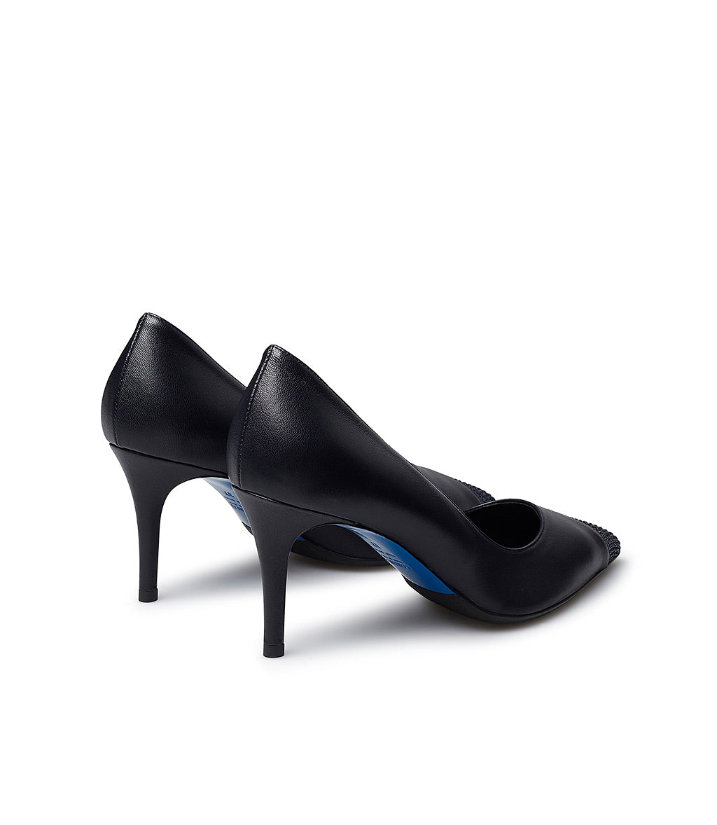 Loriblu Décolleté In Nappa Blu Con Cristalli