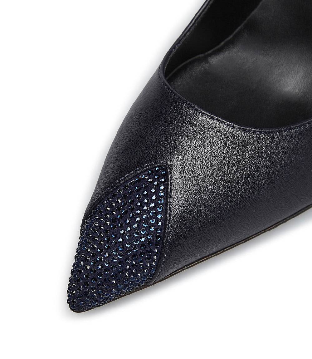 Loriblu Décolleté In Nappa Blu Con Cristalli