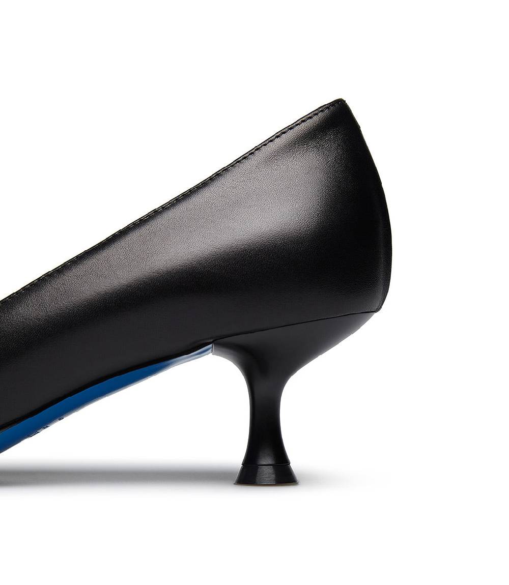 Loriblu Décolleté In Nappa Nera Con Cinturini