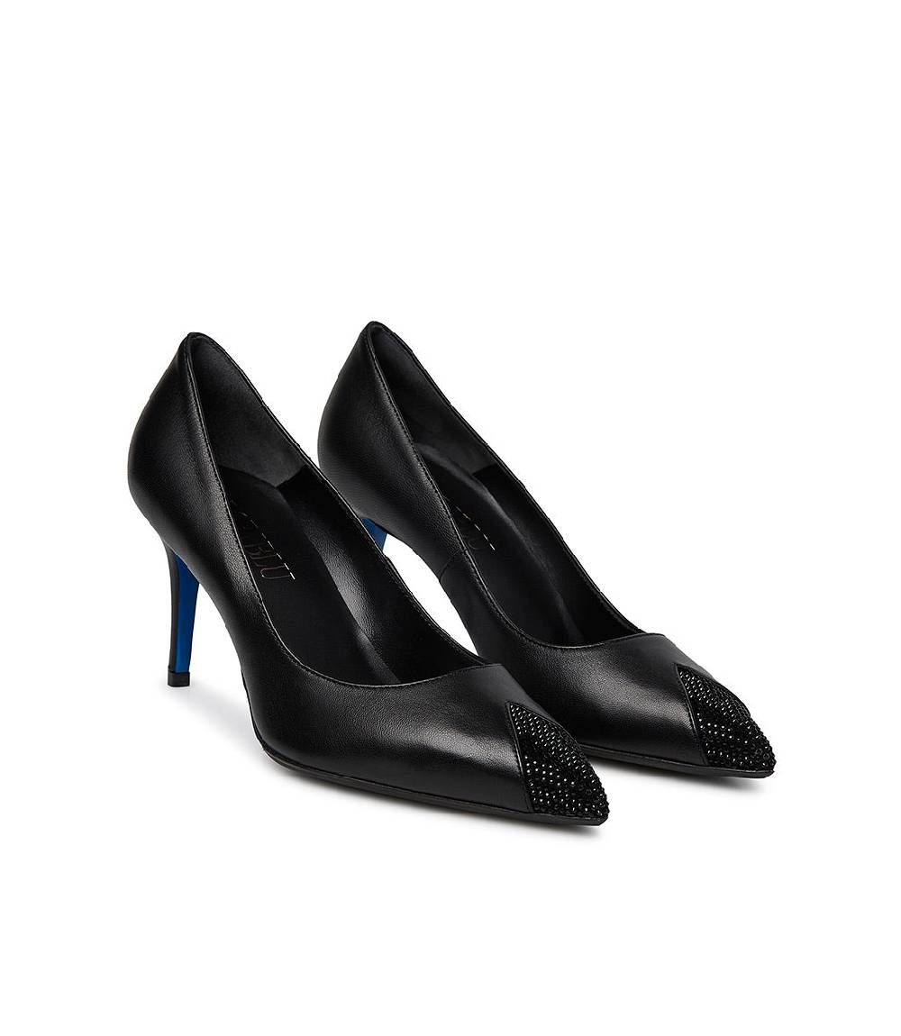 Loriblu Décolleté In Nappa Nera Con Cristalli