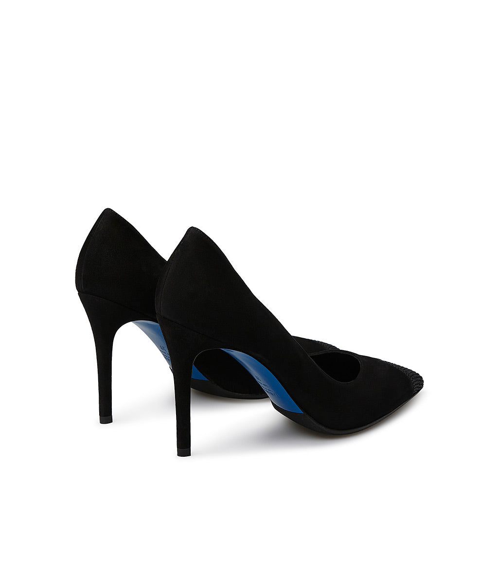 Loriblu Décolleté In Nappa Nera Con Cristalli