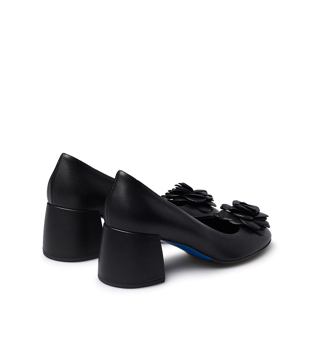 Loriblu Décolleté In Nappa Nera Con Fiore