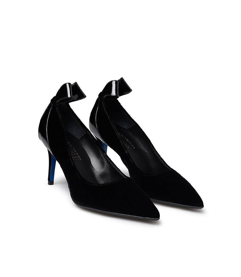 Loriblu Décolleté In Velluto E Vernice Nera