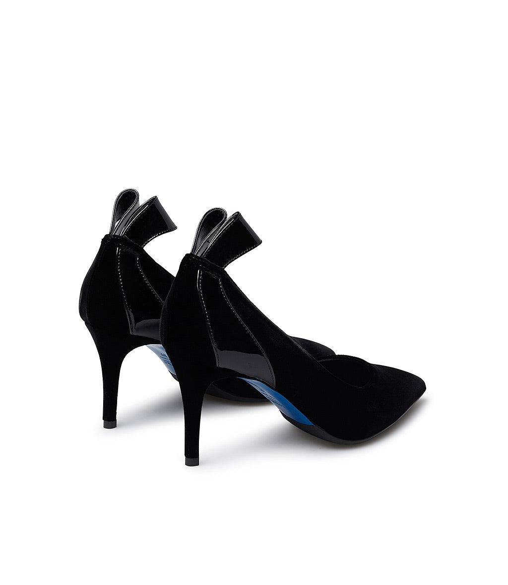 Loriblu Décolleté In Velluto E Vernice Nera