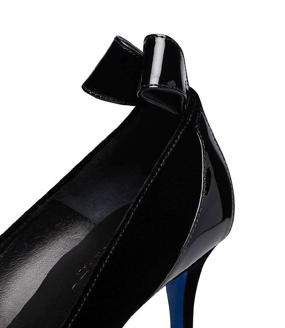 Loriblu Décolleté In Velluto E Vernice Nera