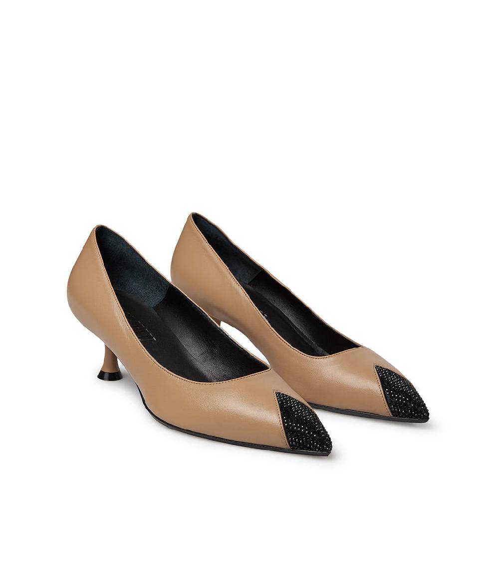 Loriblu Décolleté Nappa Crusca Con Cristalli