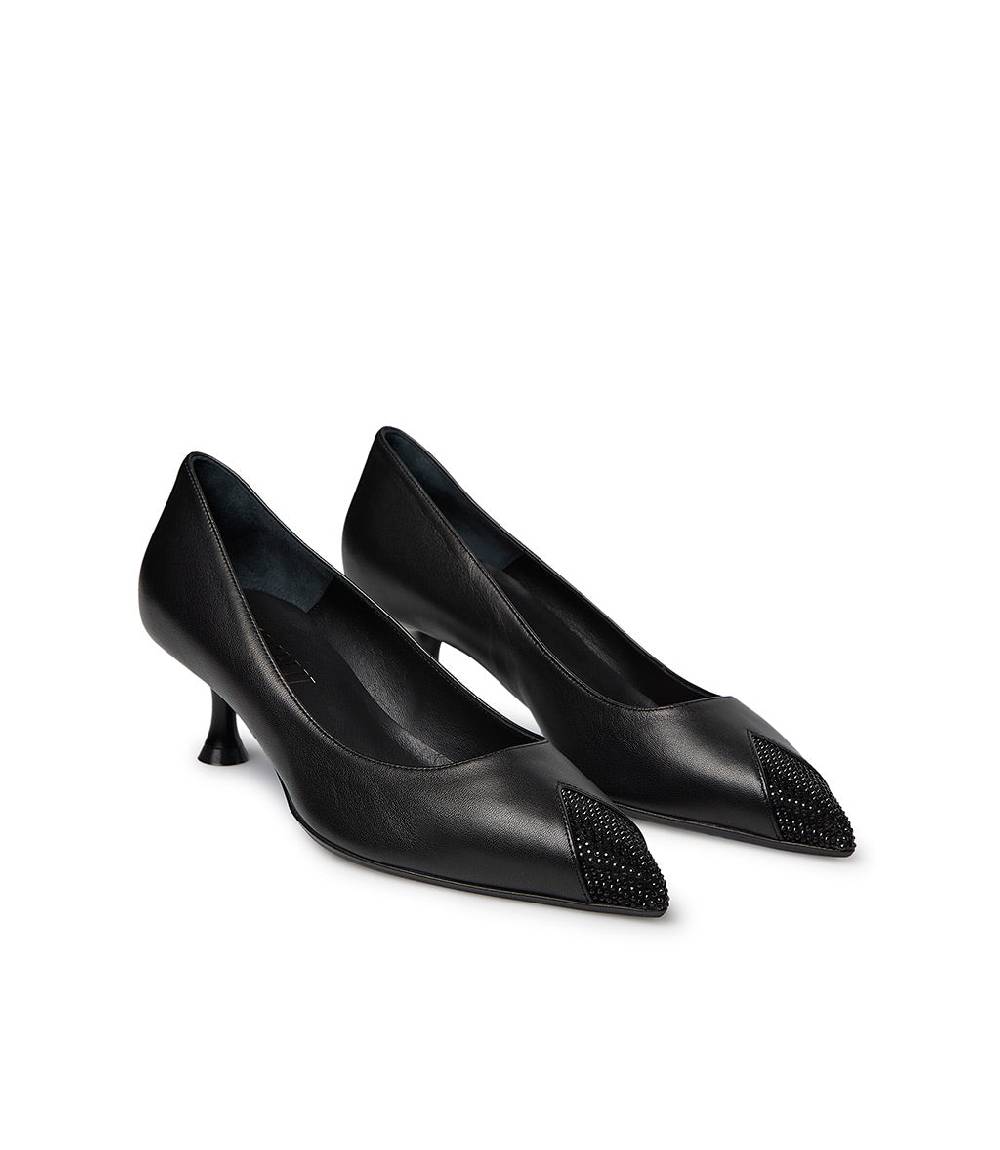 Loriblu Décolleté Nappa Nero Con Cristalli