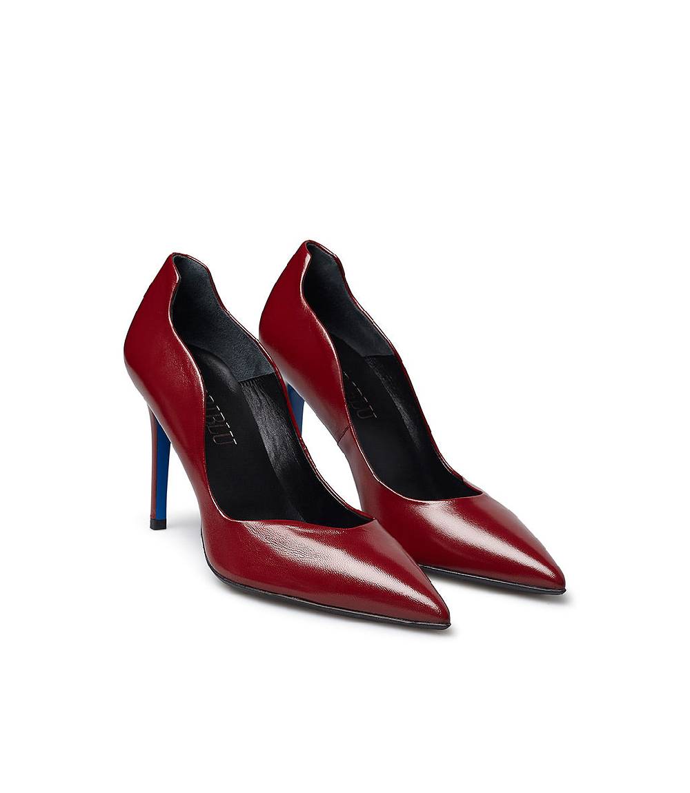 Loriblu Décolleté Onda In Pelle Lucida Bordeaux