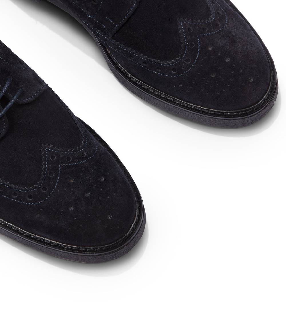 Loriblu Derby In Camoscio Brogue Blu