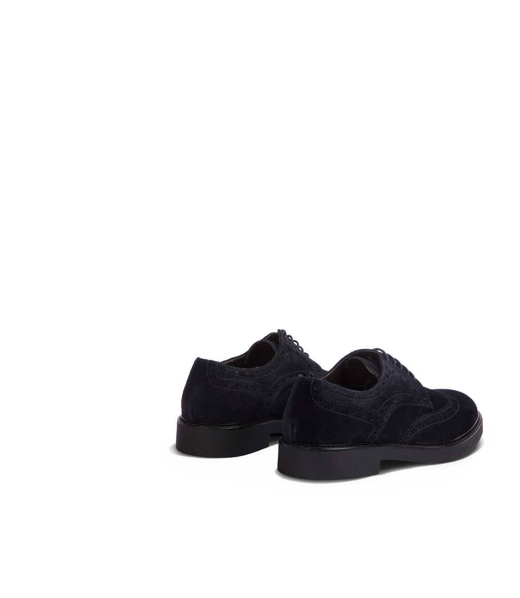 Loriblu Derby In Camoscio Brogue Blu