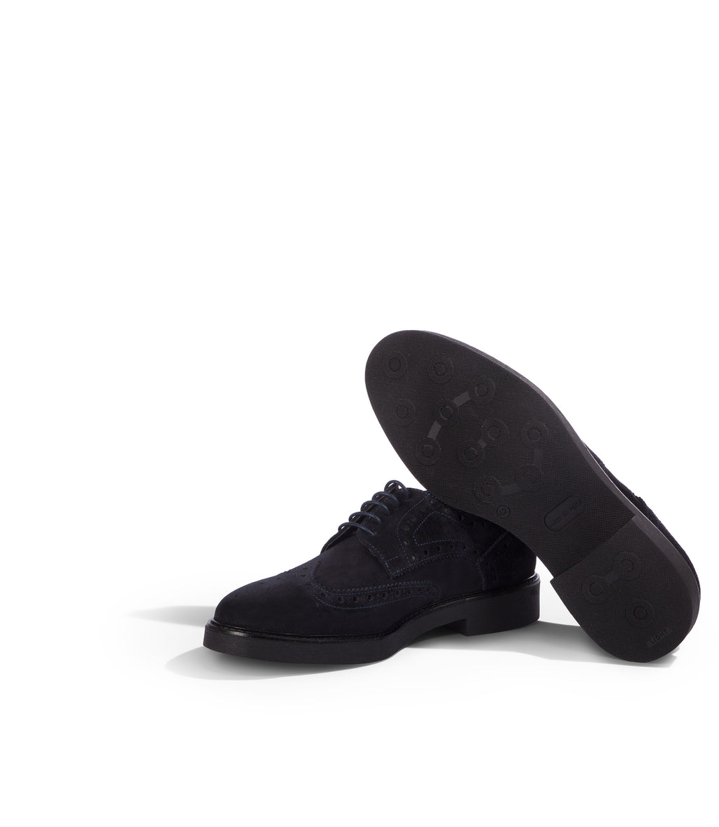 Loriblu Derby In Camoscio Brogue Blu