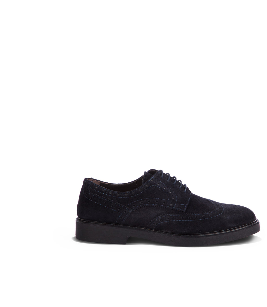 Loriblu Derby in camoscio brogue blu