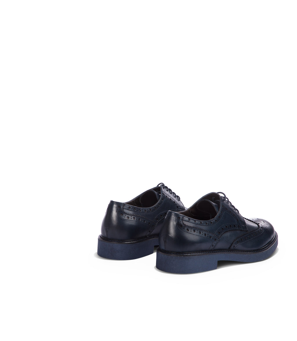 Loriblu Derby In Pelle Brogue Blu