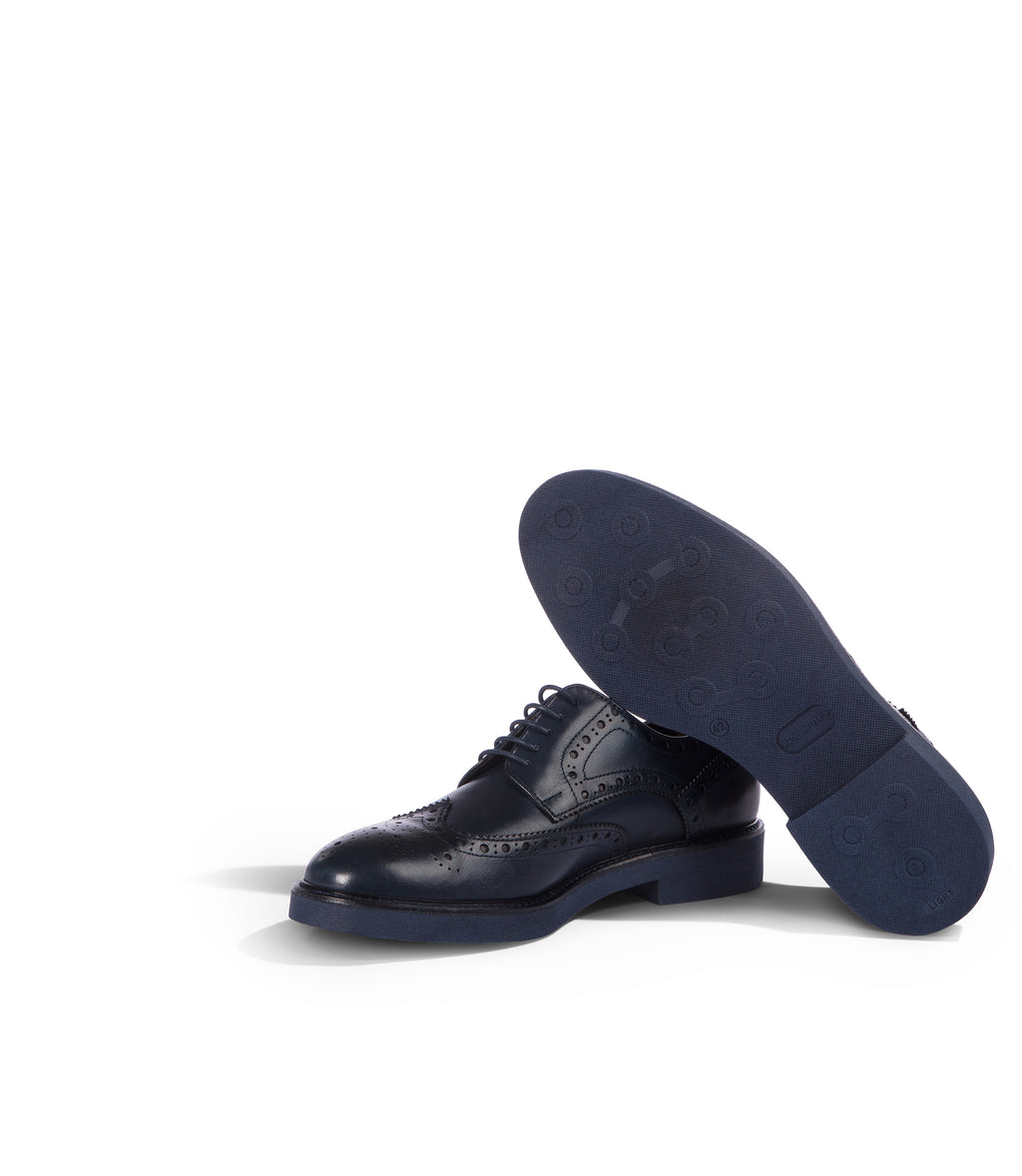 Loriblu Derby In Pelle Brogue Blu