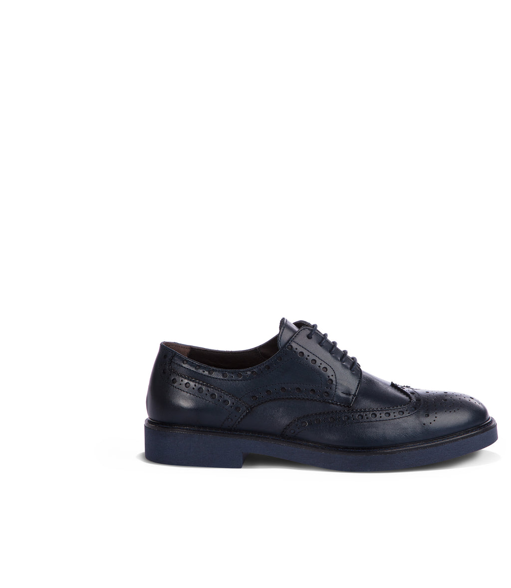 Loriblu Derby in pelle brogue blu