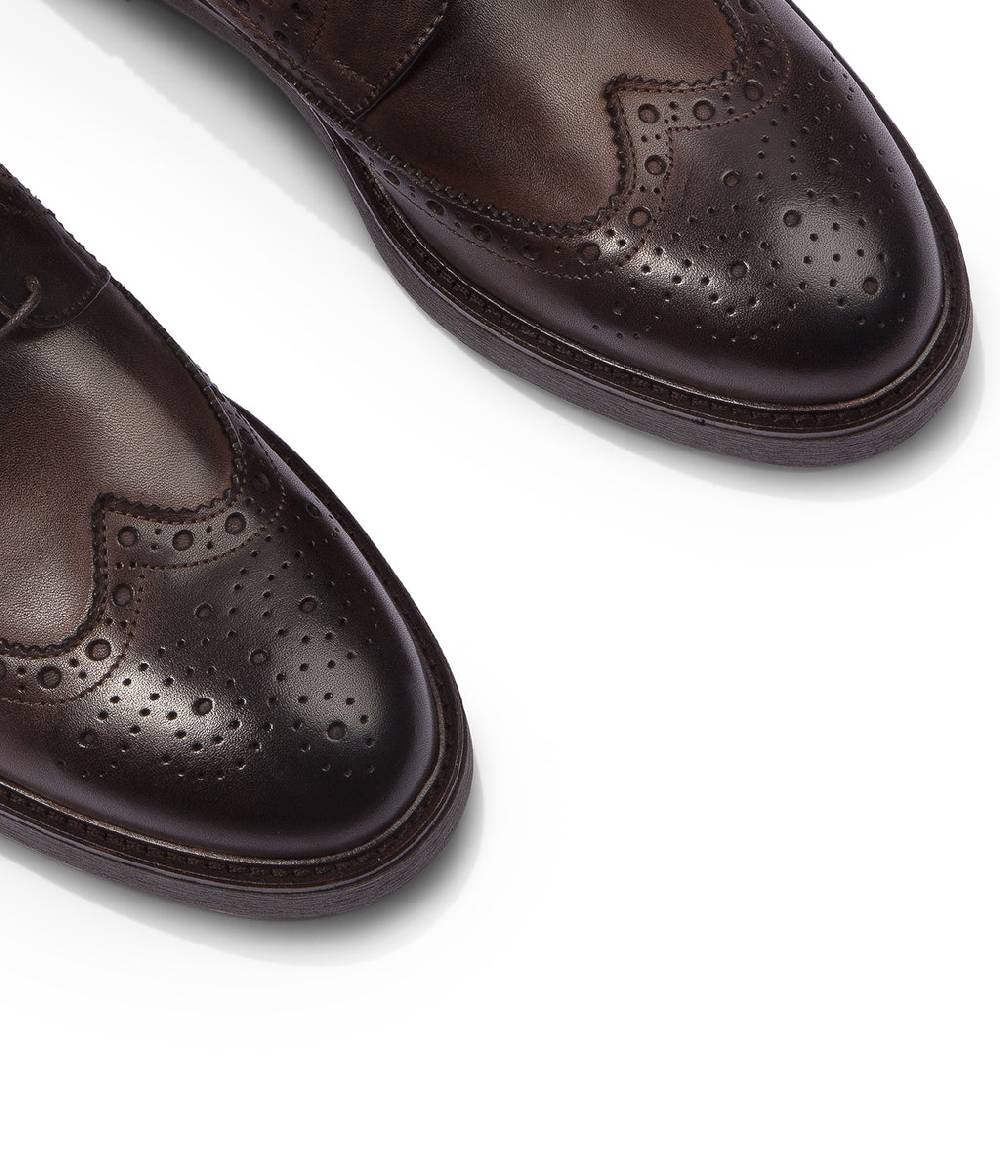 Loriblu Derby In Pelle Brogue Marrone