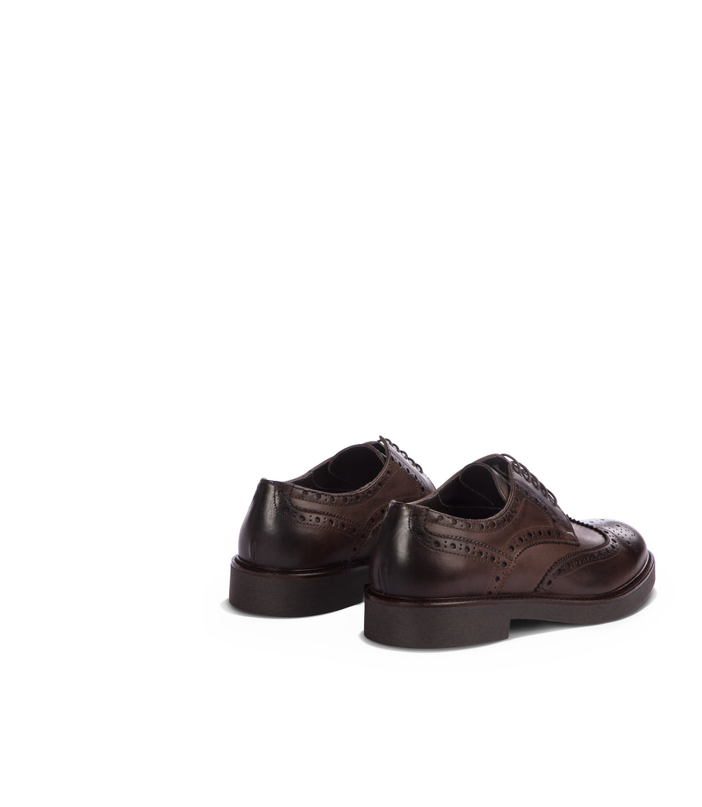 Loriblu Derby In Pelle Brogue Marrone