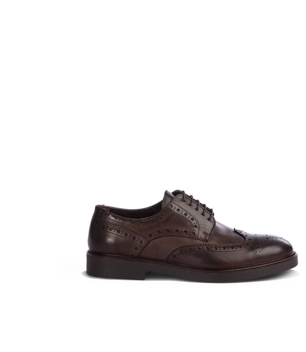 Loriblu Derby in pelle brogue marrone