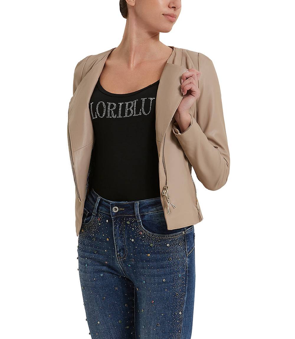 Loriblu Giacca In Pelle Beige